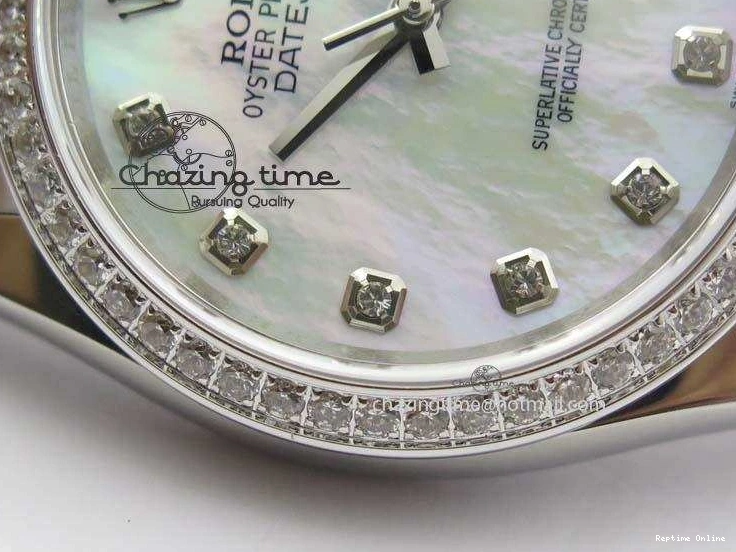 1223 Neat DateJust 36mm SS BP-Maker Best Edition Diamond Bezel White MOP Dial On SS Bracelet A2824 V 3842